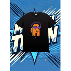 Camiseta Negra Among Us Naranja Impostor | camiseta anime