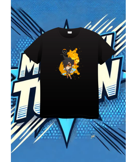 Camiseta Negra Overwatch2tracer | camiseta anime