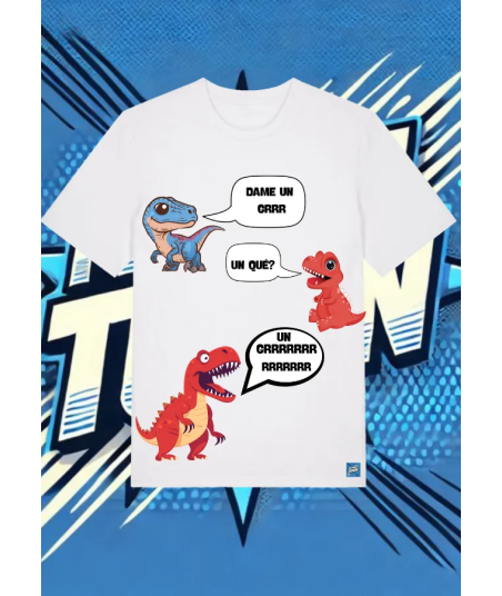 Camiseta Blanca Dame Un Que Dino Grrrr | camiseta anime