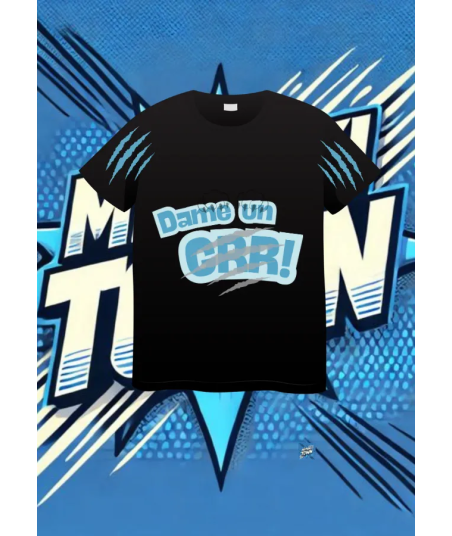 Camiseta Negra Dame Un Grrr Arañazo Azul | camiseta anime