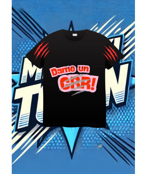Camiseta Negra Dame Un Grrr Arañazo Rojo | camiseta anime