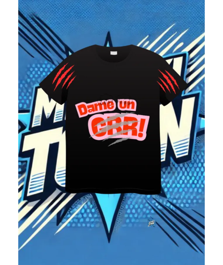 Camiseta Negra Dame Un Grrr Arañazo Rojo | camiseta anime