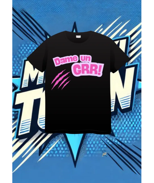 Camiseta Negra Dame Un Grrr Rosa | camiseta anime