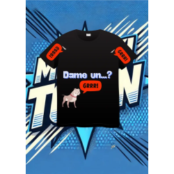 Camiseta Negra Dame Un Guau!!digo Un Grrr | camiseta anime