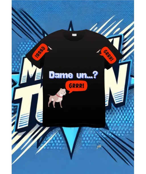 Camiseta Negra Dame Un Guau!!digo Un Grrr | camiseta anime
