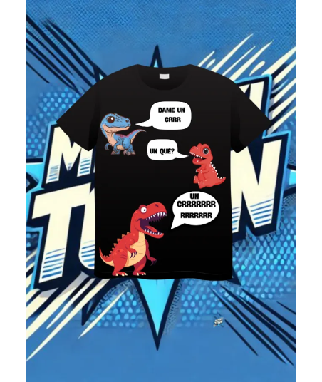 Camiseta Negra Dame Un Que Dino Grrrr | camiseta anime