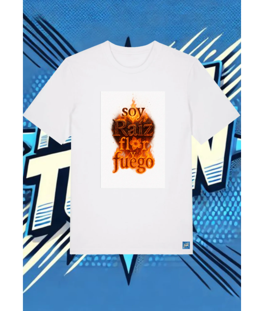 Camiseta Blanca Soy Raiz Flor Yfuego | camiseta anime