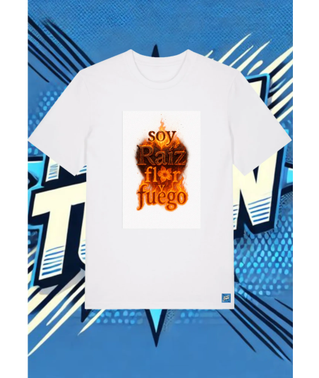 Camiseta Blanca Soy Raiz Flor Yfuego | camiseta anime