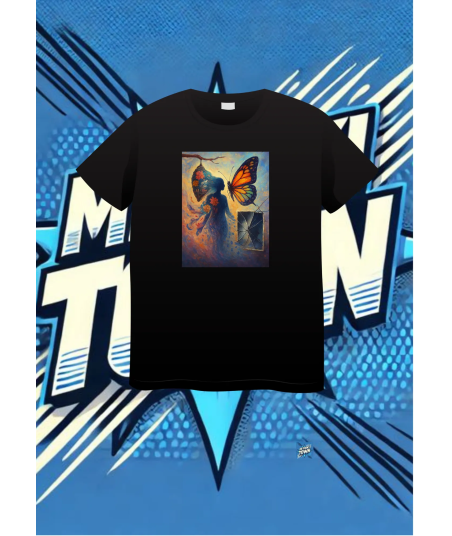 Camiseta Negra Mujer Espejo | camiseta anime