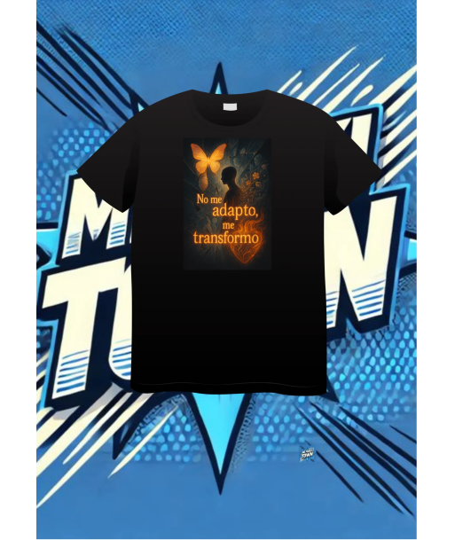 Camiseta Negra No Me Adapto Me Transformo Corazon | camiseta anime