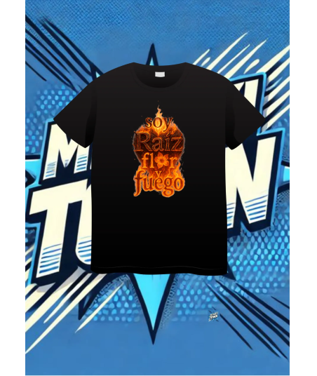Camiseta Negra Soy Raiz Flor Yfuego | camiseta anime