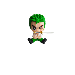Figura 3D de Roronoa Zoro Chibi - One Piece - Impresa en PLA | Tu Tienda