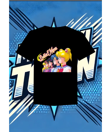 Camiseta Negra Sailor Moon | camiseta anime