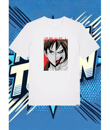 Camiseta Blanca Atack On Titan Eren Yeager | camiseta anime