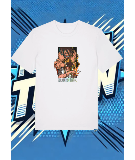 Camiseta Blanca Atack On Titan Eren Yeager | camiseta anime