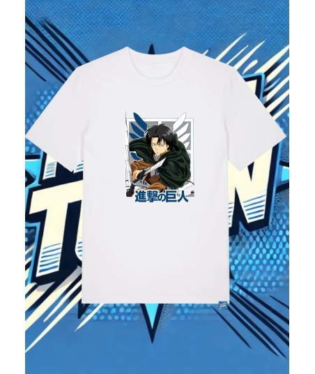 Camiseta Blanca Atack On Titan Levi Ackerman | camiseta anime