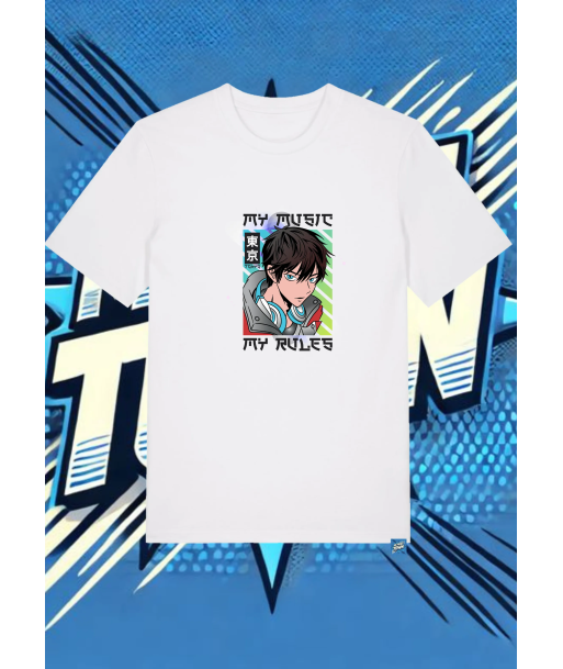 Camiseta Blanca Cool Aime Boy My Music | camiseta anime