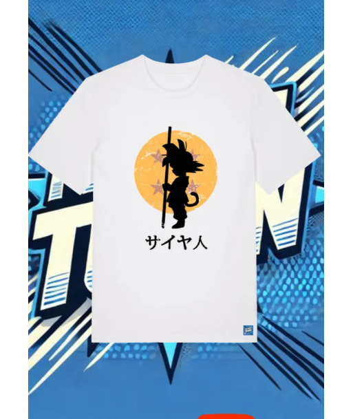 Camiseta Blanca Goku Bola Cuatro Estrellas | camiseta anime
