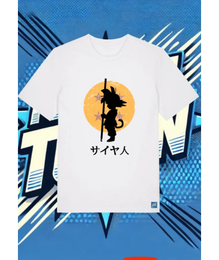 Camiseta Blanca Goku Bola Cuatro Estrellas | camiseta anime
