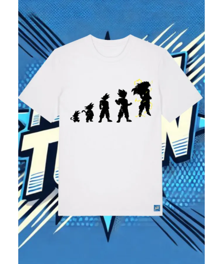 Camiseta Blanca Goku Evolucion | camiseta anime