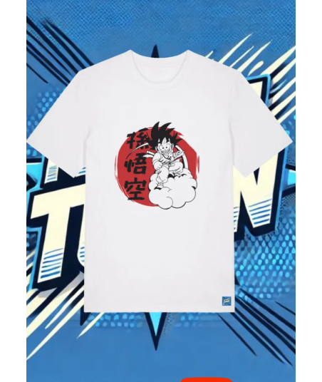 Camiseta Blanca Goku Niño Nube | camiseta anime
