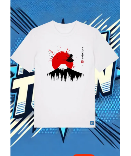 Camiseta Blanca Goku Nube Horizonte | camiseta anime