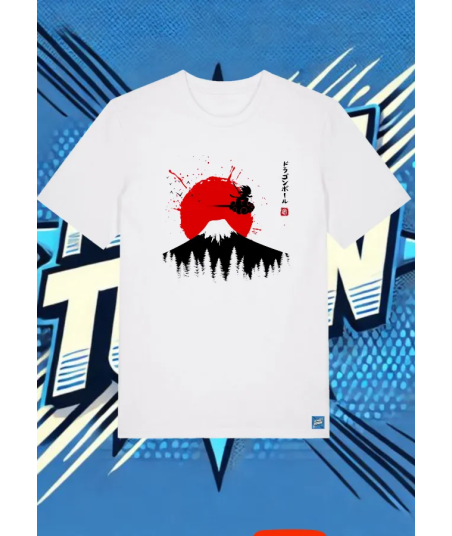 Camiseta Blanca Goku Nube Horizonte | camiseta anime