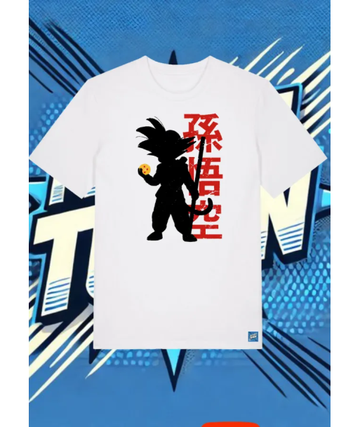 Camiseta Blanca Goku Sombra | camiseta anime