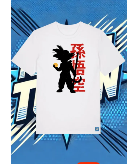 Camiseta Blanca Goku Sombra | camiseta anime