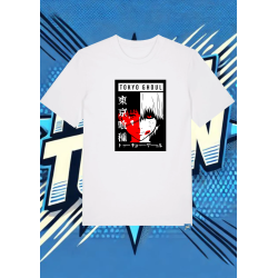 Camiseta Blanca Tokyo Ghoul Frontal Kaneki1 | camiseta anime