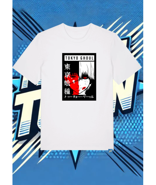 Camiseta Blanca Tokyo Ghoul Frontal Kaneki1 | camiseta anime