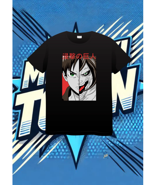 Camiseta Negra Atack On Titan Eren Yeager | camiseta anime