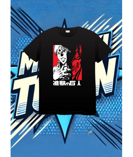 Camiseta Negra Atack On Titan Eren Yeager | camiseta anime