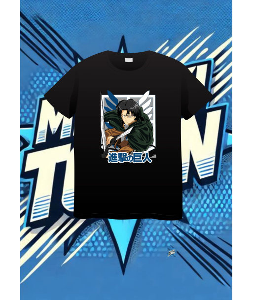 Camiseta Negra Atack On Titan Levi Ackerman | camiseta anime