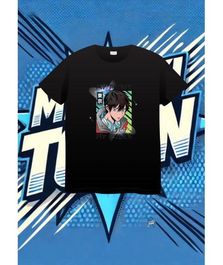 Camiseta Negra Cool Aime Boy My Music | camiseta anime