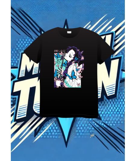 Camiseta Negra Demon Slayer Shinobu | camiseta anime