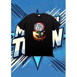 Camiseta Negra Demon Slayer Tanjiro | camiseta anime