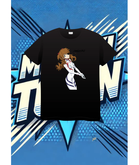 Camiseta Negra Evangelion Asuka | camiseta anime