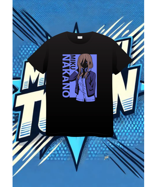 Camiseta Negra Las Quintillizas Nanako Miku | camiseta anime