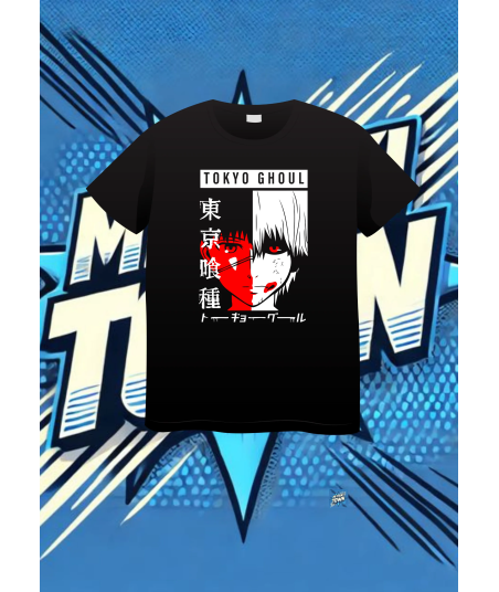 Camiseta Negra Tokyo Ghoul Kaneki | camiseta anime