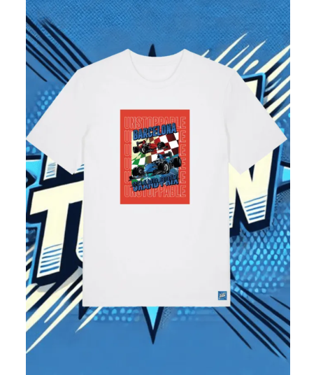 Camiseta Blanca Barcelona Grand Prix1 | camiseta anime
