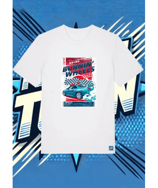 Camiseta Blanca Burnin Wheels1 | camiseta anime