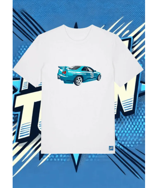 Camiseta Blanca Skyline Rear View1 | camiseta anime