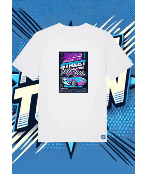 Camiseta Blanca Street Racing1 | camiseta anime