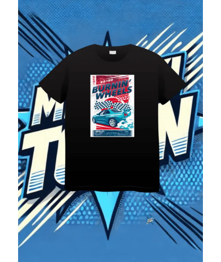 Camiseta Negra Burnin Wheels1 | camiseta anime