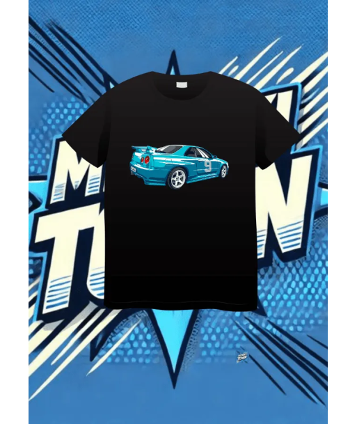 Camiseta Negra Skyline Rear View1 | camiseta anime