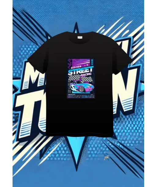 Camiseta Negra Street Racing1 | camiseta anime