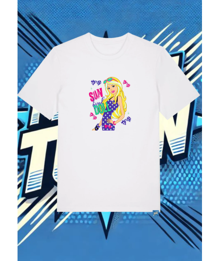 Camiseta Blanca Barbie Sun Kissel Doll Barbie1 | camiseta anime