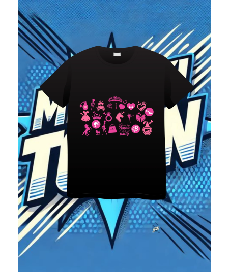 Camiseta Negra Barbie Come On Barbie Lets Go Party Barbie1 | camiseta 