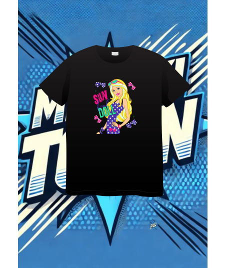 Camiseta Negra Barbie Sun Kissel Doll Barbie1 | camiseta anime